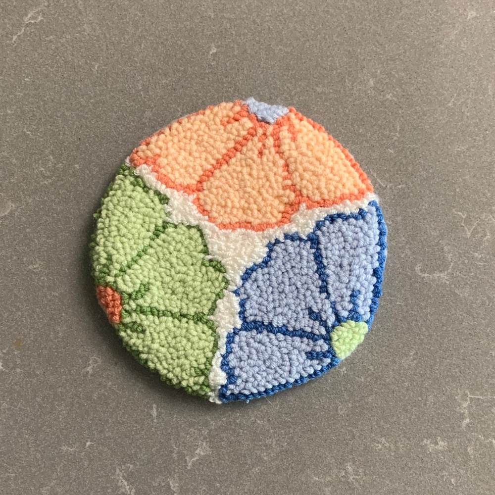 Handmade Mug Rug - colorful flowers